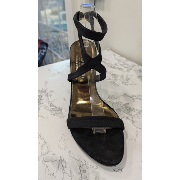 Couture Donald j Pliner Strappy Black Heels Size 10 Round Toe - Picture 2 of 7